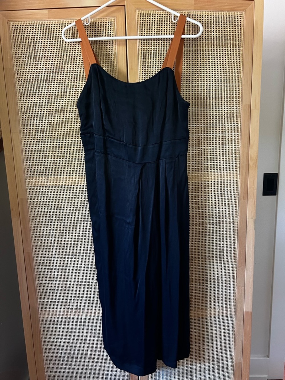 Anthropologie Sweetheart Side-Slit Slip Dress size 8 navy worn once - Picture 5 of 8